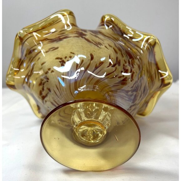 Murano Glass Basket Tortoise Shell, Italain - Picture 6 of 6